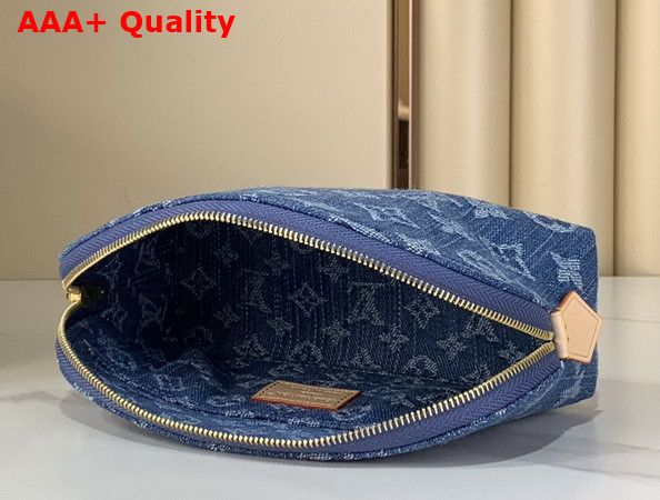 Louis Vuitton Pochette Cosmetique PM Blue Monogram Denim Replica
