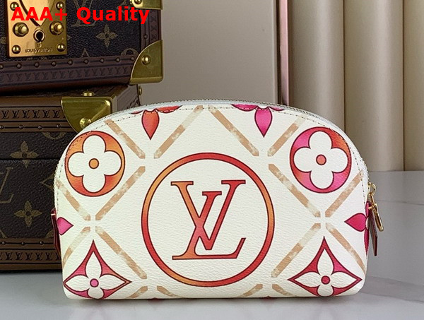 Louis Vuitton Pochette Cosmetique PM Coral Monogram Tiles Coated Canvas M11239 Replica