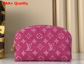 Louis Vuitton Pochette Cosmetique PM Fuchsia Monogram Denim M28050 Replica