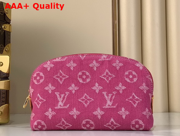 Louis Vuitton Pochette Cosmetique PM Fuchsia Monogram Denim M28050 Replica