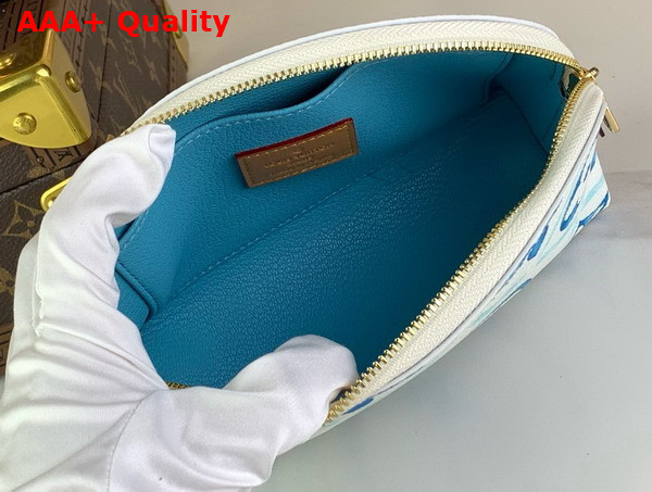 Louis Vuitton Pochette Cosmetique PM Lagoon Blue Monogram Tiles Coated Canvas Replica