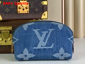 Louis Vuitton Pochette Cosmetique PM Pouch in Denim Blue Monogram Denim M24316 Replica