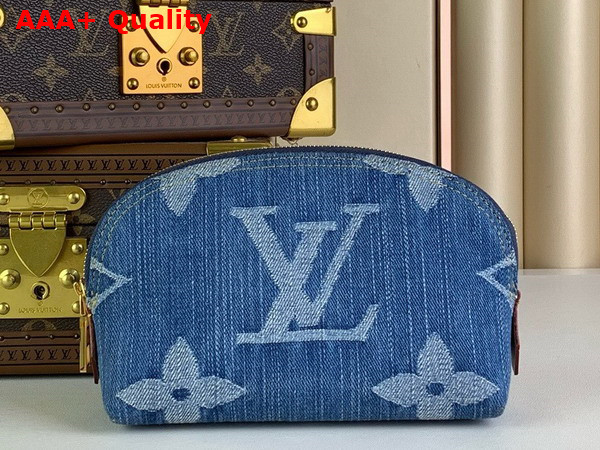 Louis Vuitton Pochette Cosmetique PM Pouch in Denim Blue Monogram Denim M24316 Replica
