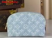 Louis Vuitton Pochette Cosmetique PM Sky Blue Monogram Denim M83616 Replica