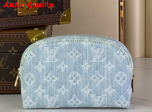 Louis Vuitton Pochette Cosmetique PM Sky Blue Monogram Denim M83616 Replica