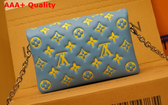 Louis Vuitton Pochette Coussin Mint Green Yellow Monogram Embossed Lambskin M80744 Replica