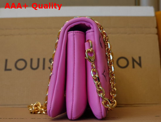 Louis Vuitton Pochette Coussin Pink Purple Monogram Embossed Lambskin M80745 Replica