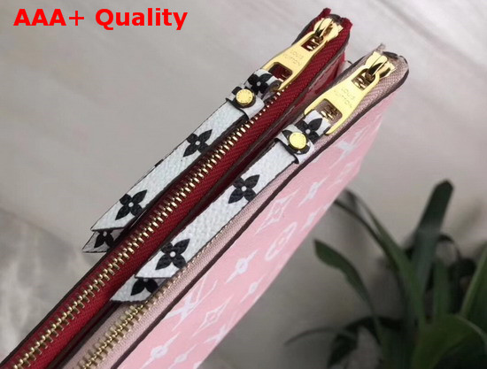 Louis Vuitton Pochette Double Zip Red Pink Monogram Coated Canvas M67561 Replica