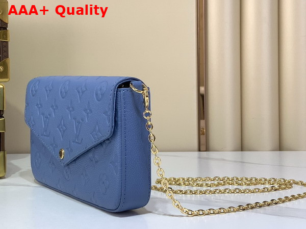 Louis Vuitton Pochette Felicie Blue Jean Monogram Empreinte Leather M28891 Replica