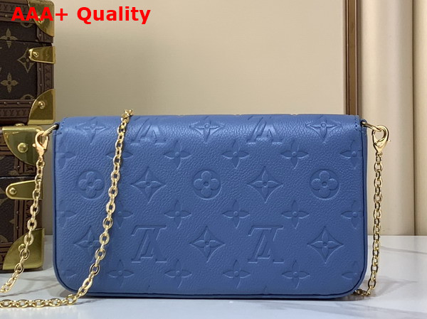 Louis Vuitton Pochette Felicie Blue Jean Monogram Empreinte Leather M28891 Replica