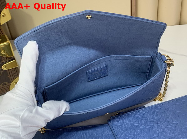 Louis Vuitton Pochette Felicie Blue Jean Monogram Empreinte Leather M28891 Replica
