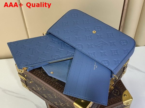 Louis Vuitton Pochette Felicie Blue Jean Monogram Empreinte Leather M28891 Replica