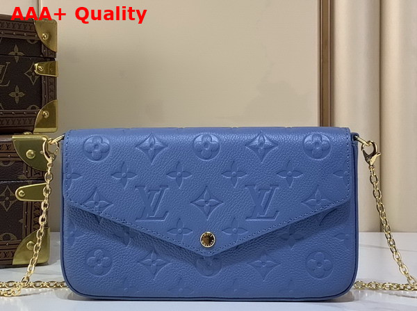Louis Vuitton Pochette Felicie Blue Jean Monogram Empreinte Leather M28891 Replica
