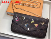 Louis Vuitton Pochette Felicie Monogram Canvas LV Love Lock Collection M63999 Replica