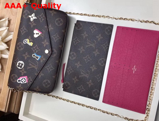 Louis Vuitton Pochette Felicie Monogram Canvas LV Love Lock Collection M63999 Replica