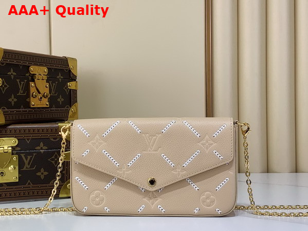 Louis Vuitton Pochette Felicie Monogram Empreinte Couture Hazelnut Couture M29482 Replica