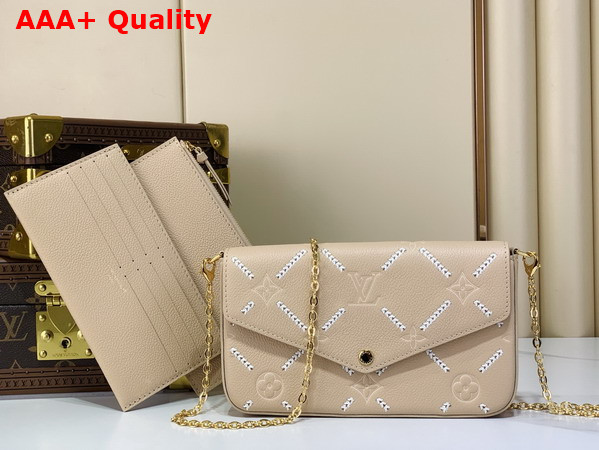Louis Vuitton Pochette Felicie Monogram Empreinte Couture Hazelnut Couture M29482 Replica