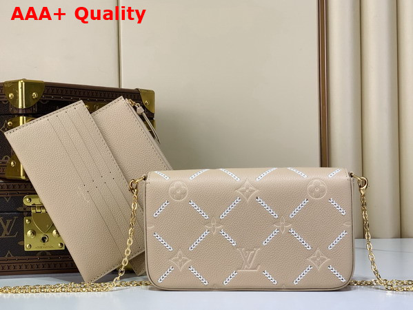 Louis Vuitton Pochette Felicie Monogram Empreinte Couture Hazelnut Couture M29482 Replica