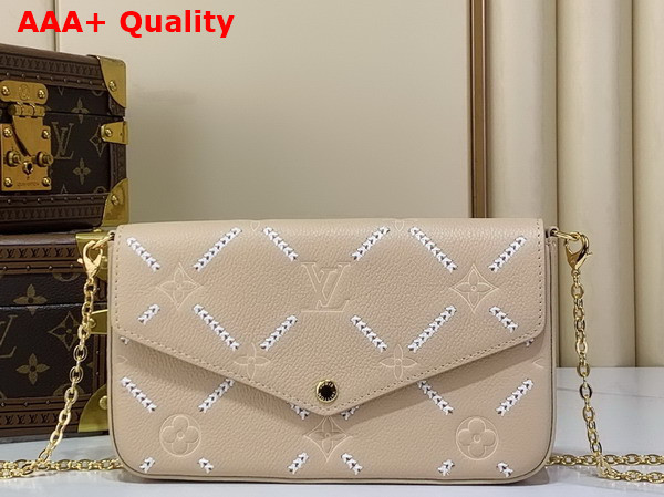 Louis Vuitton Pochette Felicie Monogram Empreinte Couture Hazelnut Couture M29482 Replica