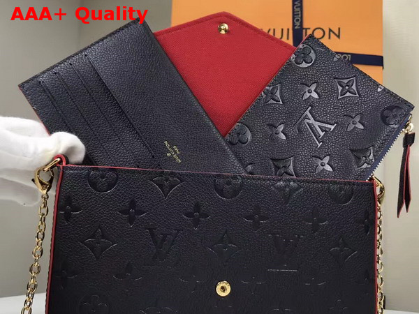 Louis Vuitton Pochette Felicie Monogram Empreinte Marine Rouge M64099 Replica