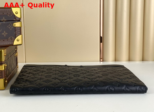 Louis Vuitton Pochette Jour Black Monogram Shadow Embossed Cowhide Leather M82080 Replica