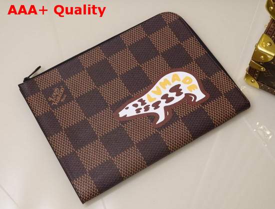 Louis Vuitton Pochette Jour GM Giant Damier Ebene Canvas with a Playful Drawing of a Bear N60390 Replica