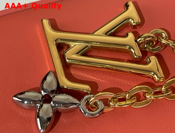 Louis Vuitton Pochette LV Bloom Peach Calfskin Leather Replica