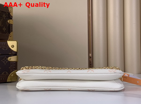 Louis Vuitton Pochette Liv Milky White Peach Monogram Empreinte Leather M27741 Replica