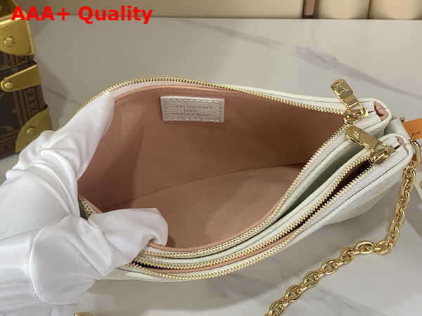 Louis Vuitton Pochette Liv Milky White Peach Monogram Empreinte Leather M27741 Replica
