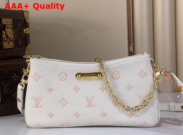 Louis Vuitton Pochette Liv Milky White Peach Monogram Empreinte Leather M27741 Replica