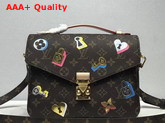 Louis Vuitton Pochette Metis Decorated with Fused Metallic Foil Locks Keys and Blossoms M44366 Monogram Canvas Replica