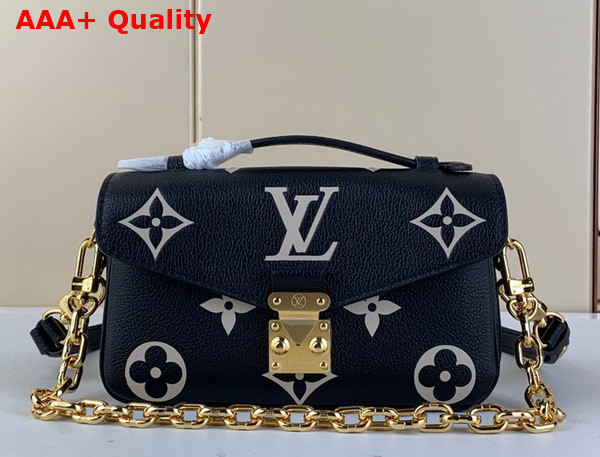 Louis Vuitton Pochette Metis East West Bag Noir Beige Monogram Empreinte Leather M46596 Replica