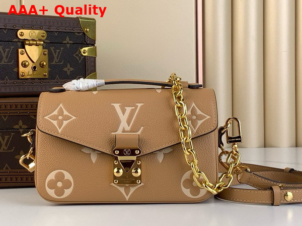 Louis Vuitton Pochette Metis East West Handbag Arizona Cream Monogram Empreinte Leather M12735 Replica
