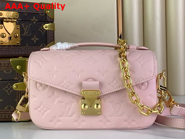 Louis Vuitton Pochette Metis East West Pink Opale Monogram Empreinte Leather M47045 Replica