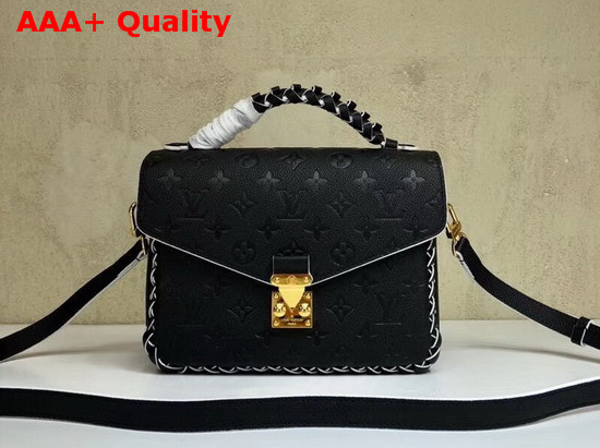 Louis Vuitton Pochette Metis Features Finely Crafted Braided Embellishments Black Embossed Supple Cowhide M43942 Replica