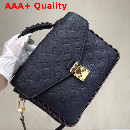 Louis Vuitton Pochette Metis Features Finely Crafted Braided Embellishments Marine Rouge Embossed Supple Cowhide Replica