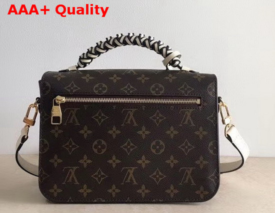 Louis Vuitton Pochette Metis Handbag in Monogram Canvas Features a Braided Leather Top Handle Creme Beige M45152 Replica