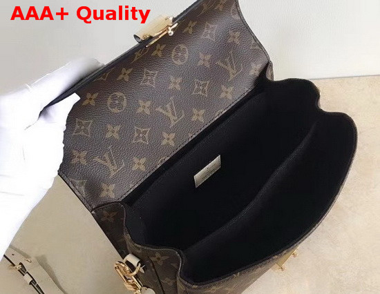 Louis Vuitton Pochette Metis Handbag in Monogram Canvas Features a Braided Leather Top Handle Creme Beige M45152 Replica
