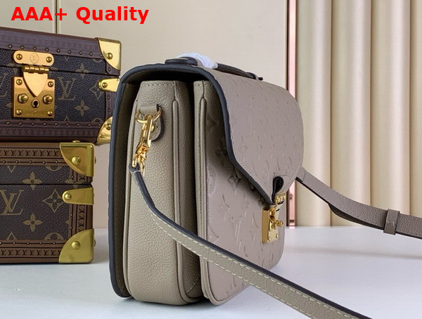 Louis Vuitton Pochette Metis Handbag in Tourterelle Grey Monogram Empreinte Leather M44881 Replica