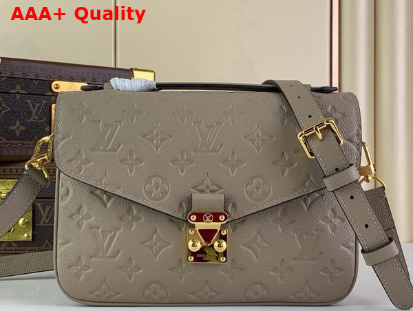 Louis Vuitton Pochette Metis Handbag in Tourterelle Grey Monogram Empreinte Leather M44881 Replica