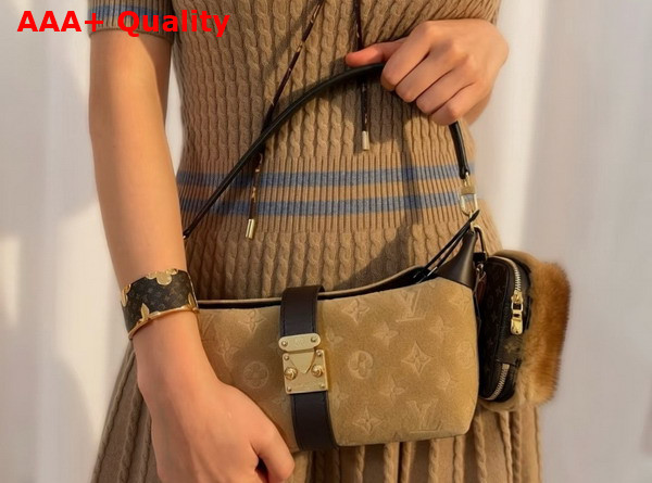 Louis Vuitton Pochette Mia Beige Trench Monogram Empreinte Signature in and Elegant Suede Finish M2A252 Replica