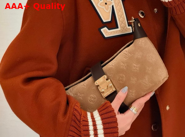 Louis Vuitton Pochette Mia Beige Trench Monogram Empreinte Signature in and Elegant Suede Finish M2A252 Replica