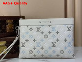 Louis Vuitton Pochette To Go Ecru White Monogram Shadow Calfskin Leather Replica