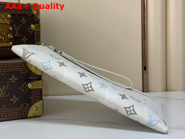 Louis Vuitton Pochette To Go Ecru White Monogram Shadow Calfskin Leather Replica