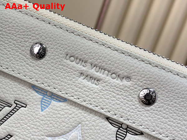 Louis Vuitton Pochette To Go Ecru White Monogram Shadow Calfskin Leather Replica