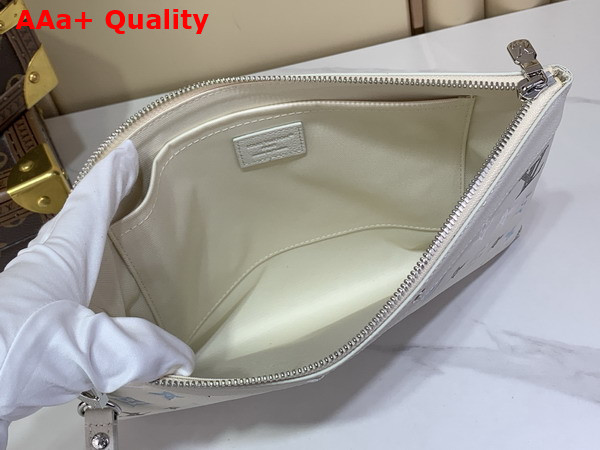 Louis Vuitton Pochette To Go Ecru White Monogram Shadow Calfskin Leather Replica