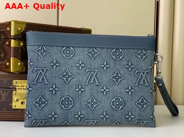 Louis Vuitton Pochette To Go Monogram Washed Denim Coated Canvas M82313 Replica