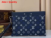 Louis Vuitton Pochette To Go Navy Blue Monogram Shadow Calfskin Leather M28913 Replica