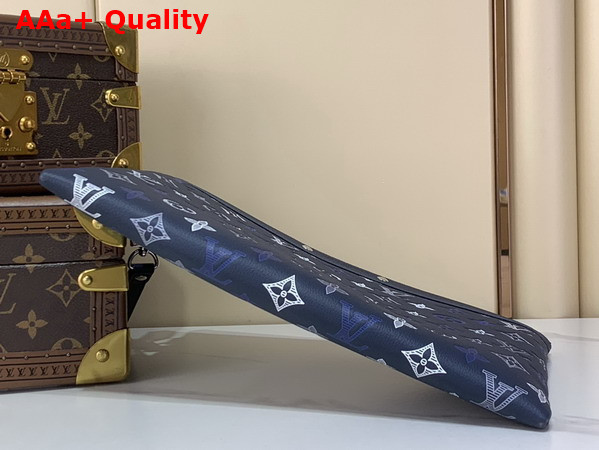 Louis Vuitton Pochette To Go Navy Blue Monogram Shadow Calfskin Leather M28913 Replica