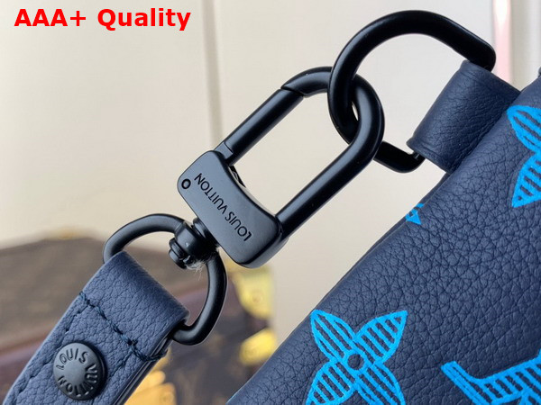 Louis Vuitton Pochette To Go Pouch in Navy River Blue Monogram Embossed Calf Leather M82321 Replica